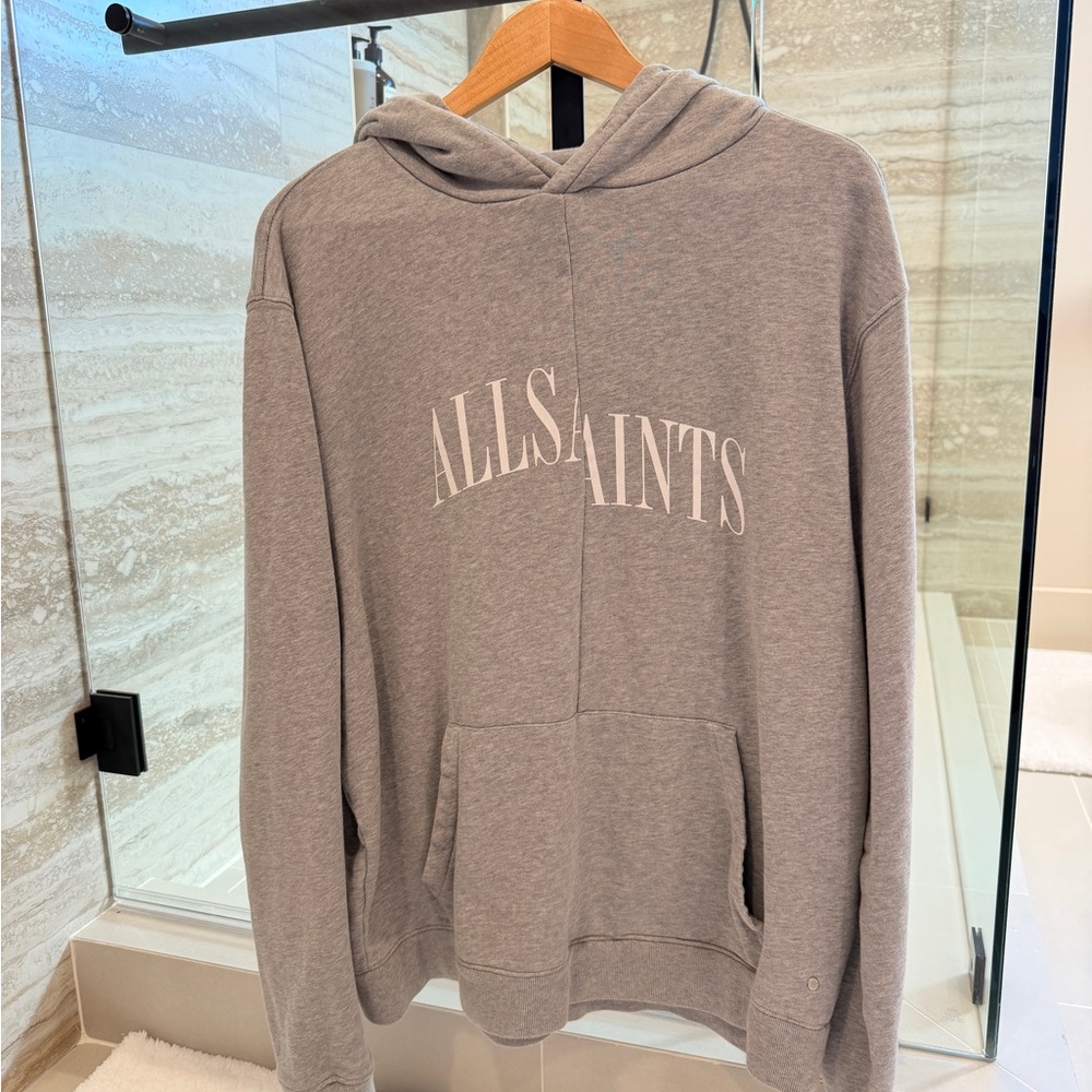 All Saints Light Gray Hoodie